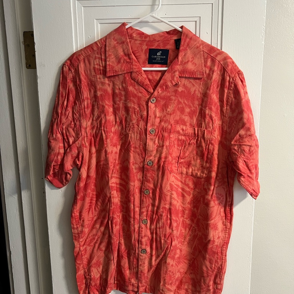 Caribbean Joe Coral Button-Up Shirt